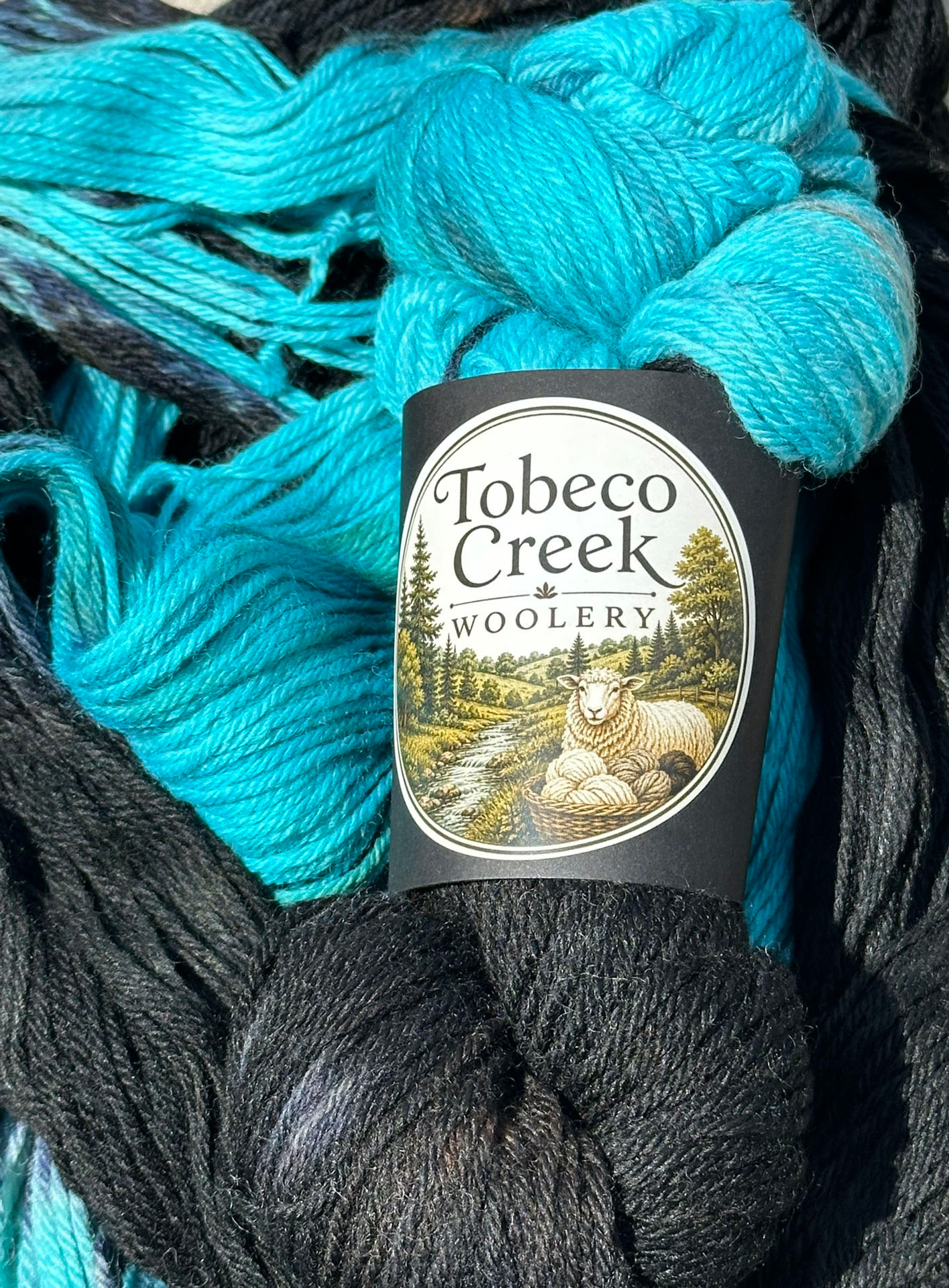 Petobego Pond yarn skeins grouped together